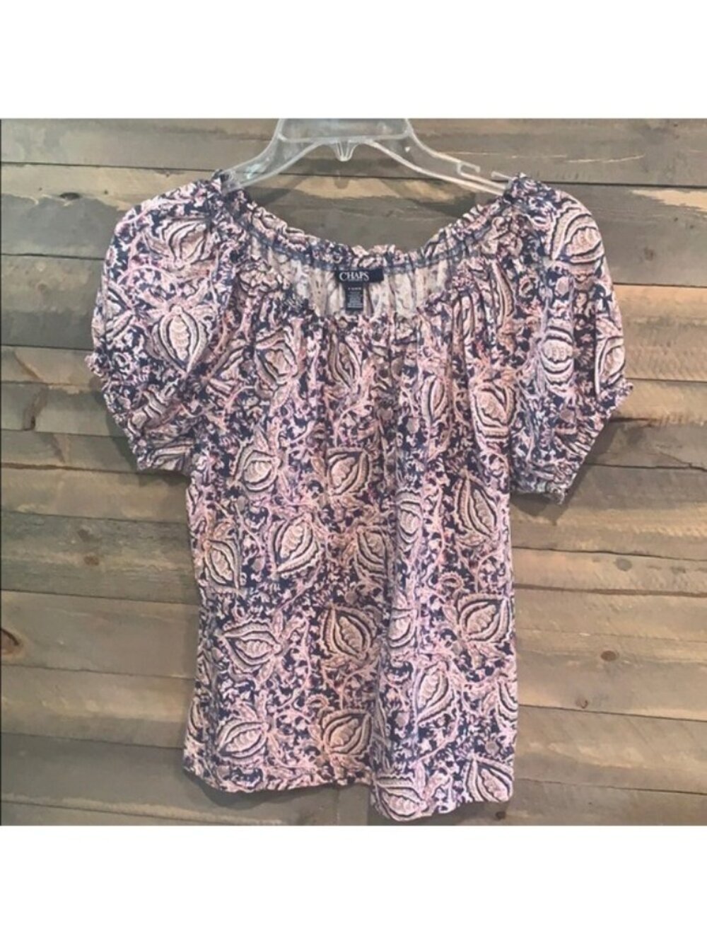 Chaps Peasant Top LIKE NEW
